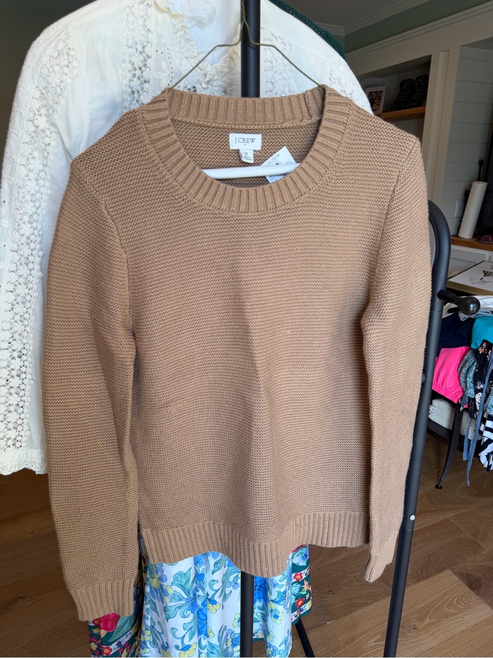 J. Crew Women's Scoopneck Sweater in Camel Brown